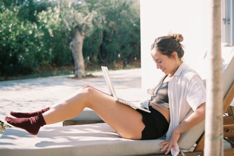 girl in chaise